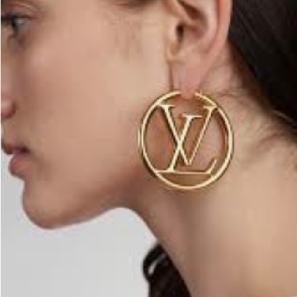 LOUIS VUITTON LOUISE HOOPS EARING (GM SIZE)